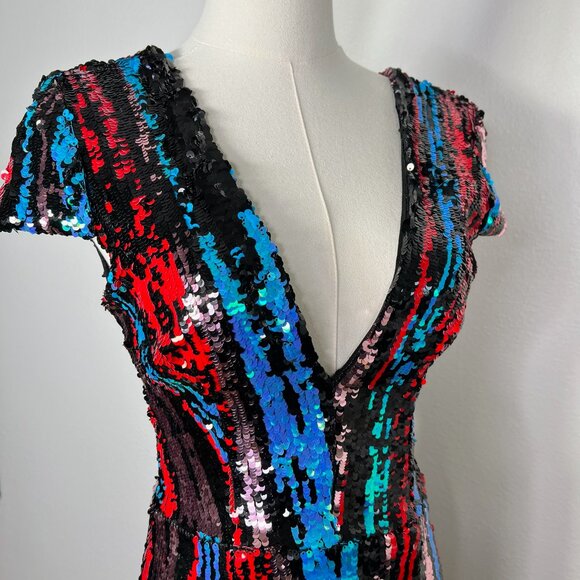 Dress The Population Sequin V-Neck Dress - Size XS - Picture 4 of 7